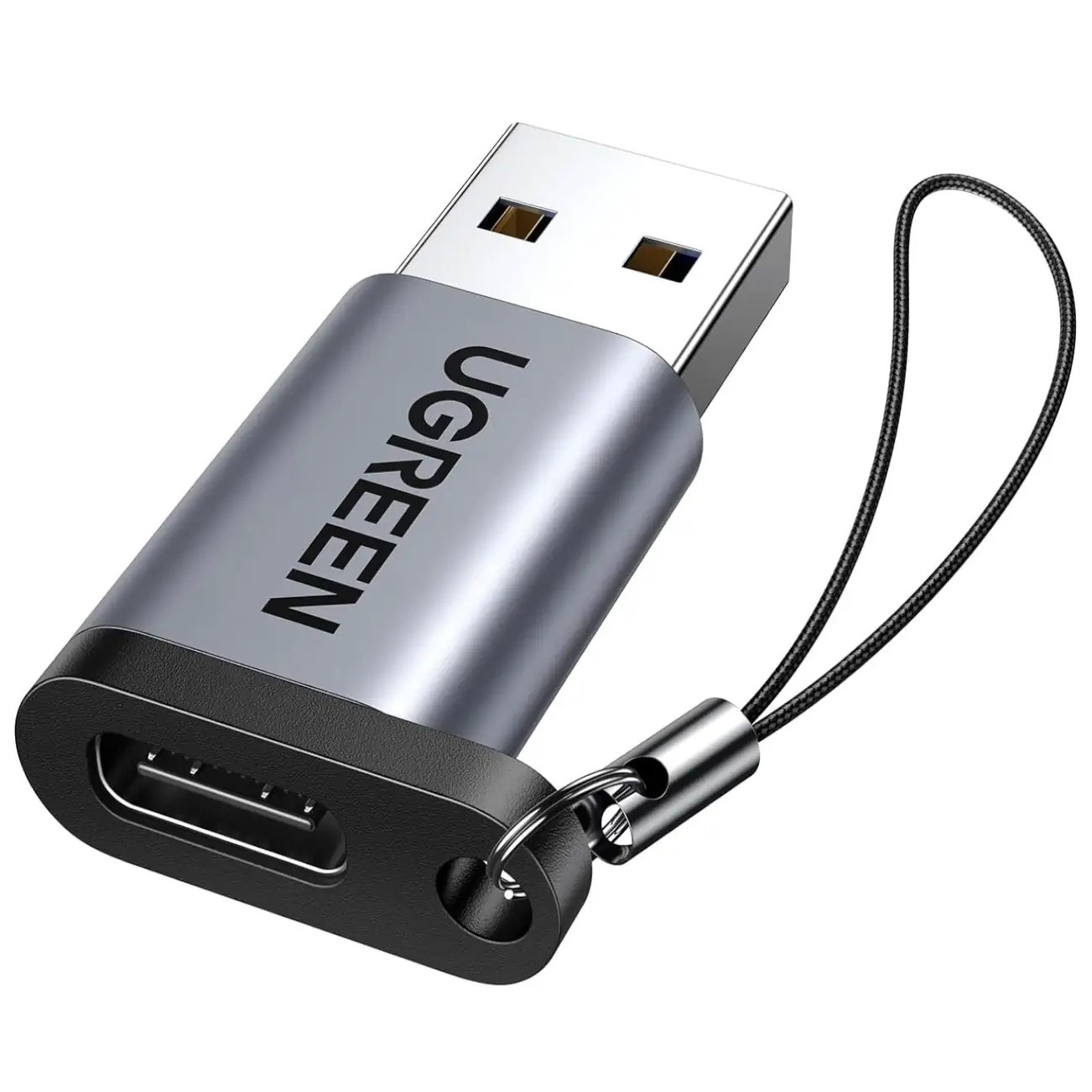 UGREEN-50533-10Gbps-USB-C-Female-to-USB 3.0-Male-Adapter UGREEN 50533 USB-A 3.0 to USB-C Adapter (Gray) - Image 1