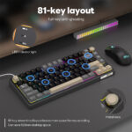 Royal Kludge R75 75% Wired Mechanical Gaming Keyboard – QMK/VIA, K Silver Linear Switch, Hot-Swappable, Gasket Mount, RGB (Phantom) - Image 9