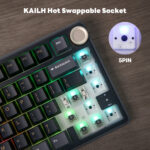 Royal Kludge R75 75% Wired Mechanical Gaming Keyboard – QMK/VIA, K Silver Linear Switch, Hot-Swappable, Gasket Mount, RGB (Phantom) - Image 6