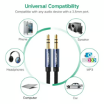 UGREEN 10688 3.5mm Audio Cable, Gold-Plated, Braided – Male-to-Male, 3m (Blue) - Image 11