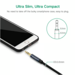 UGREEN 10688 3.5mm Audio Cable, Gold-Plated, Braided – Male-to-Male, 3m (Blue) - Image 8
