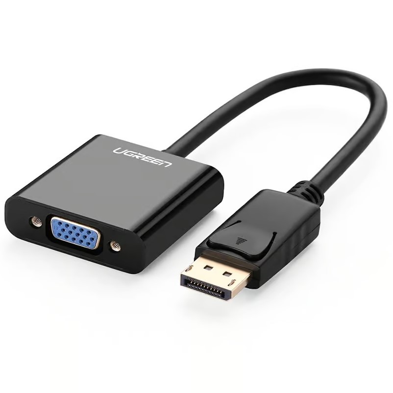 UGREEN-20415-DisplayPort-Male-to-VGA-Female-Converter-Black UGREEN 20415 DP Male To VGA Female Converter 1080P @ 60Hz - Image 1