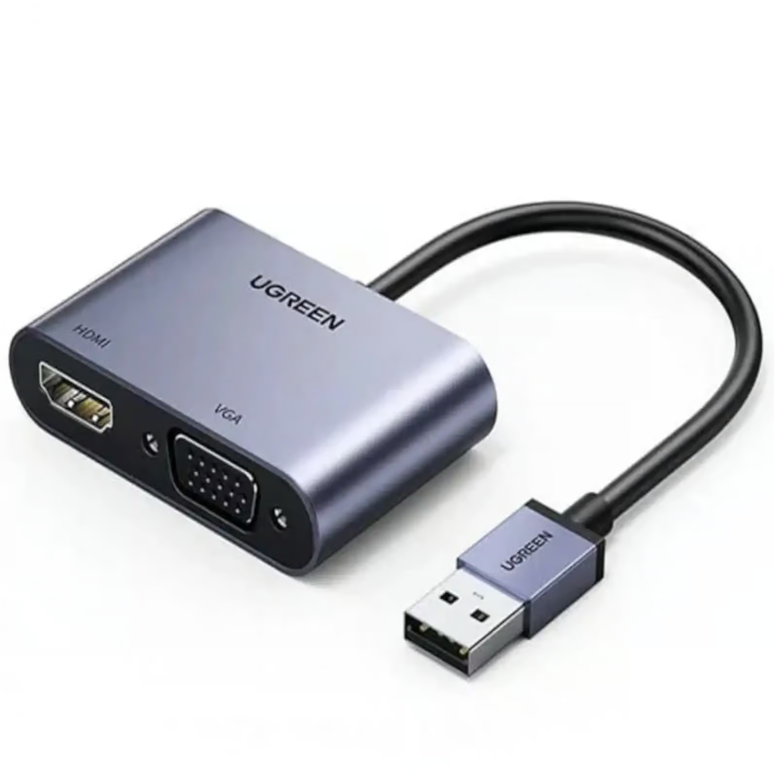 UGREEN-20518-USB-3.0-to HDMIVGA-Converter UGREEN 20518 USB 3.0 to HDMI+VGA converter Supported Dual-screen display (same screen) - Image 1