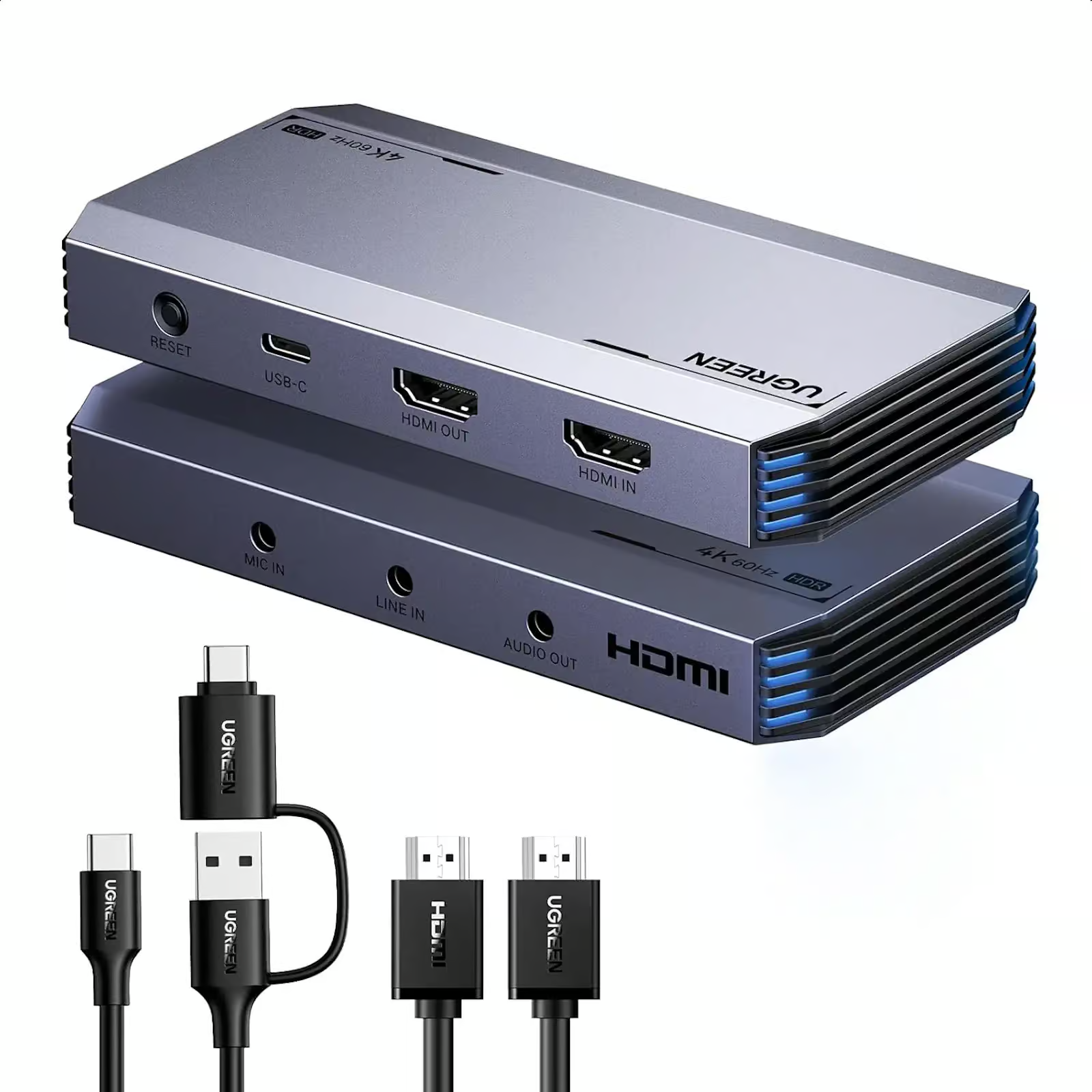 UGREEN 25173 4K@60Hz HDMI Capture Card UGREEN 25173 HDMI Video Capture Device All in/output: 4Kx2K@60Hz - Image 1