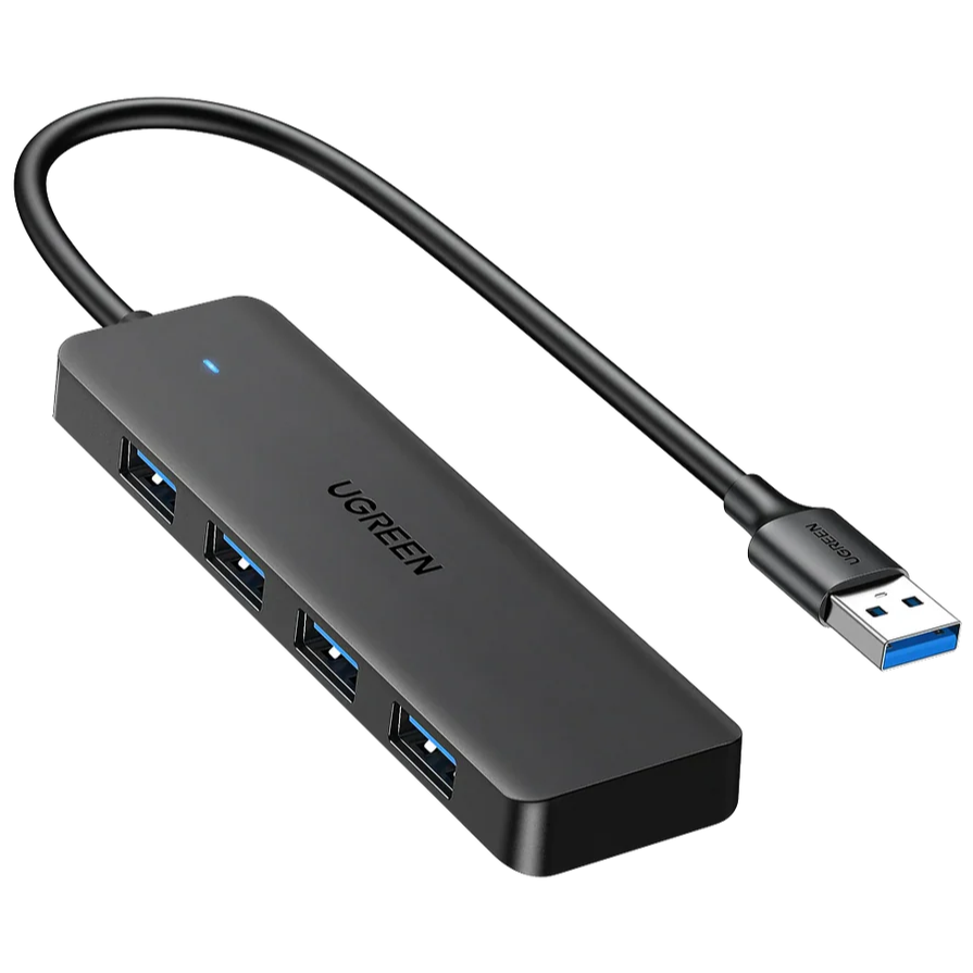 UGREEN 25851 USB 3.0 Hub UGREEN 25851 USB 3.0 4-Port Hub – 0.2m Cable (Black) - Image 1
