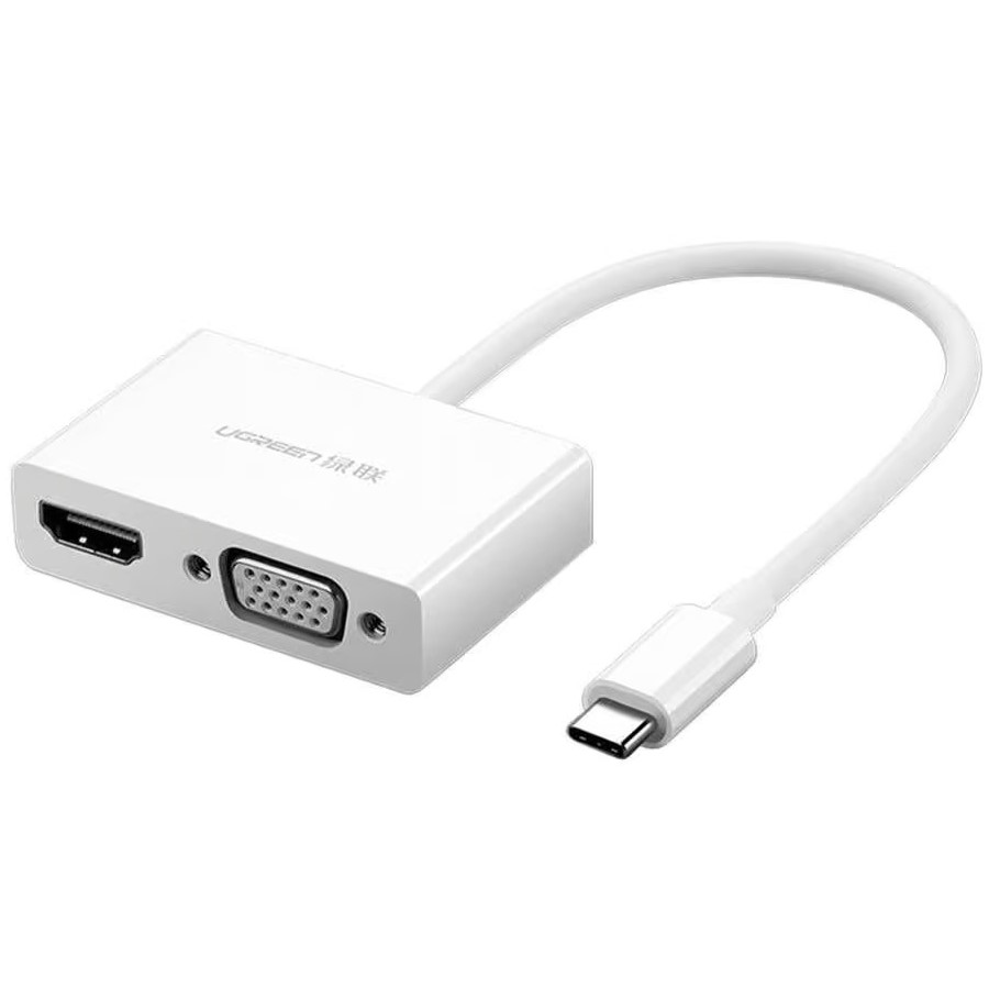 UGREEN 30843 USB-C TO HDMI And VGA CONVERTER UGREEN 30843 Type C to HDMI+VGA Converter White - Image 1