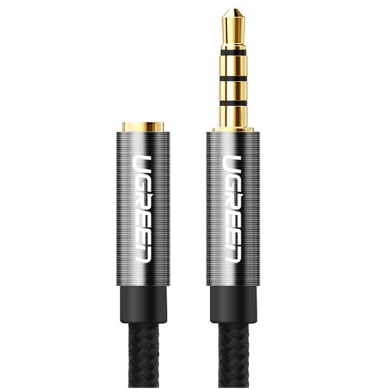 UGREEN 40675 3.5mm Male to 3.5mm Female Extension Braid UGREEN 40675 3.5mm Audio Extension Cable, Braided – Male-to-Female, 2m (Black) - Image 1