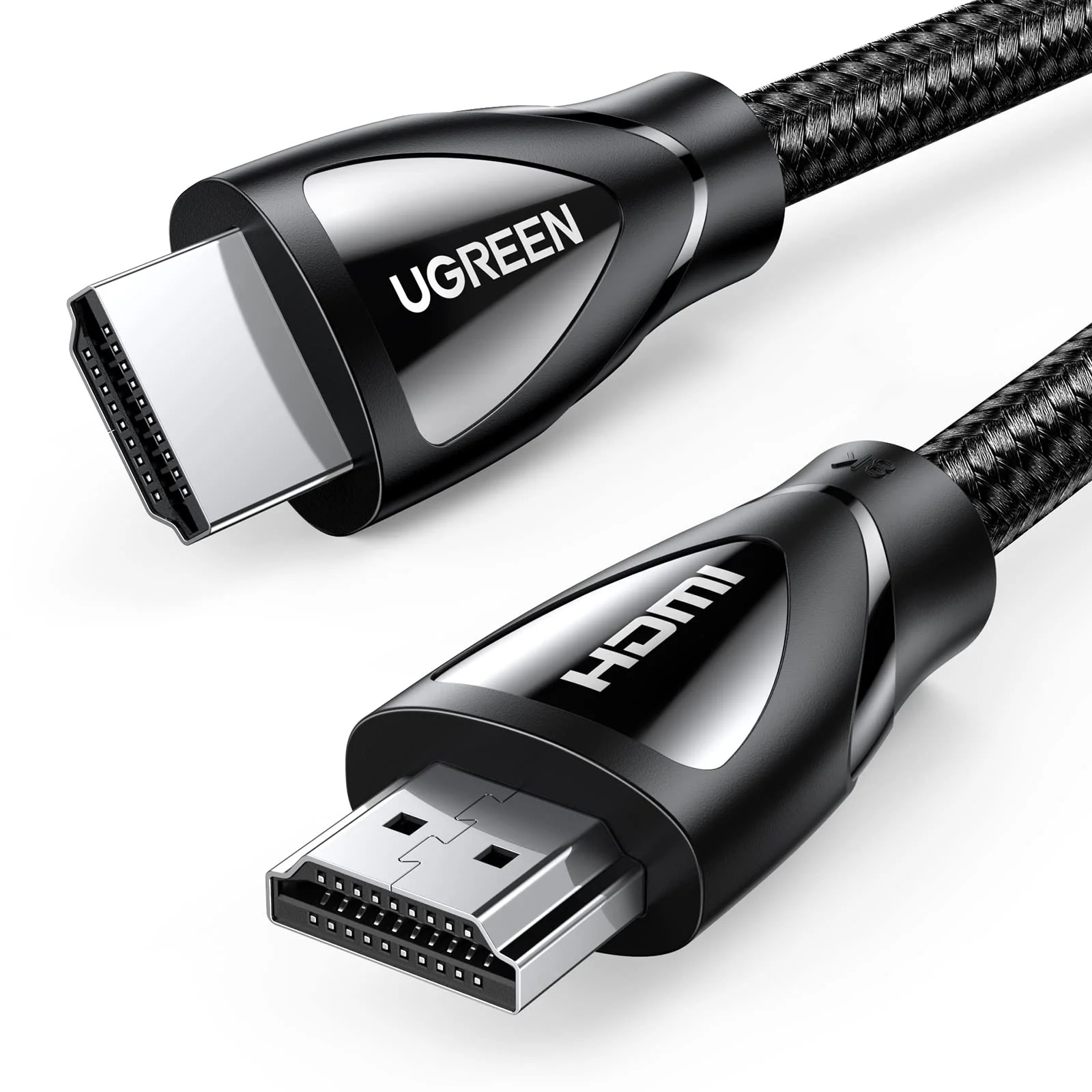 UGREEN 80404 HDMI 8K Cable Male to Male Braided UGREEN 80402 HDMI 8K Cable, Braided – Male-to-Male, 1.5m (Black) - Image 1