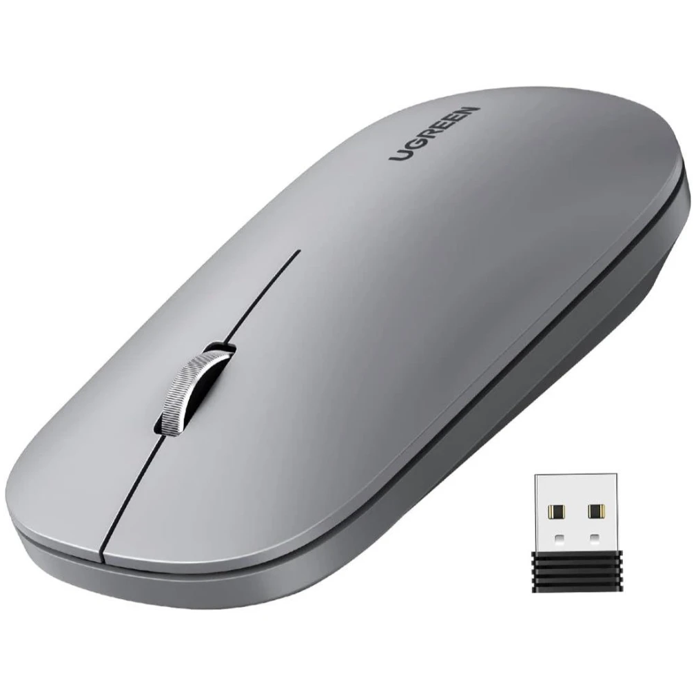 UGREEN-90373 PORTABLE WIRELESS MOUSE UGREEN 90373 Ultra-Slim Portable Wireless Mouse (Light Gray) - Image 1