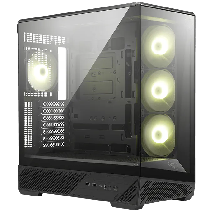 MAG PANO 130R PZ - black MSI MAG PANO 130R PZ GAMING CASE BLACK - Image 1