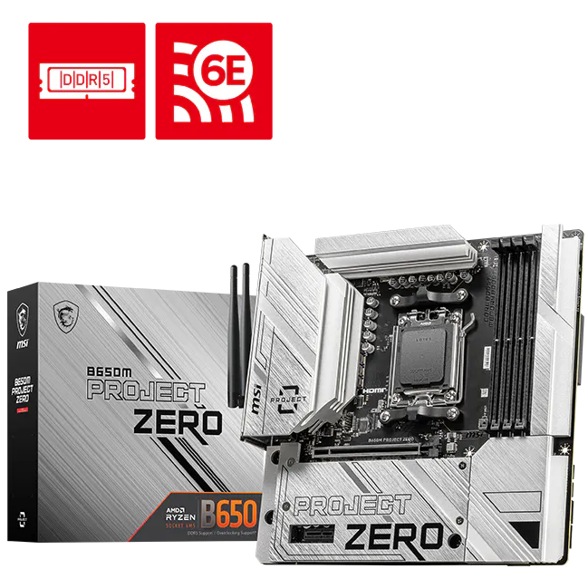 MSI B650M PROJECT ZERO MSI B650M PROJECT ZERO AMD CHIPSET - Image 1