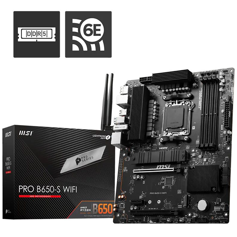 MSI PRO B650 - S WIFI MSI PRO B650 - S WIFI AMD CHIPSET - Image 1
