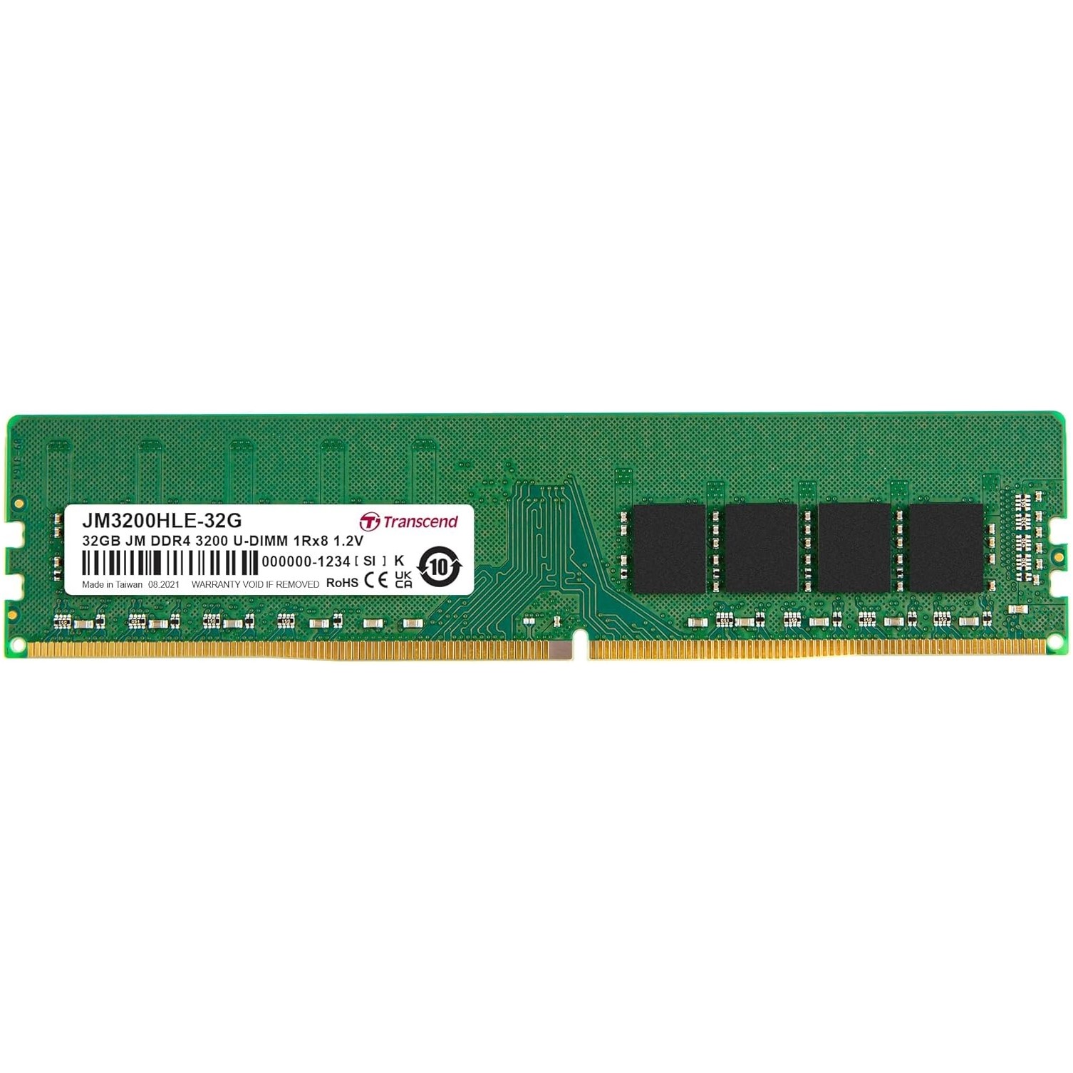 Transcend 32GB 3200MHZ DESKTOP DDR4 Transcend 32GB 3200MHZ Desktop DDR4 - Image 1