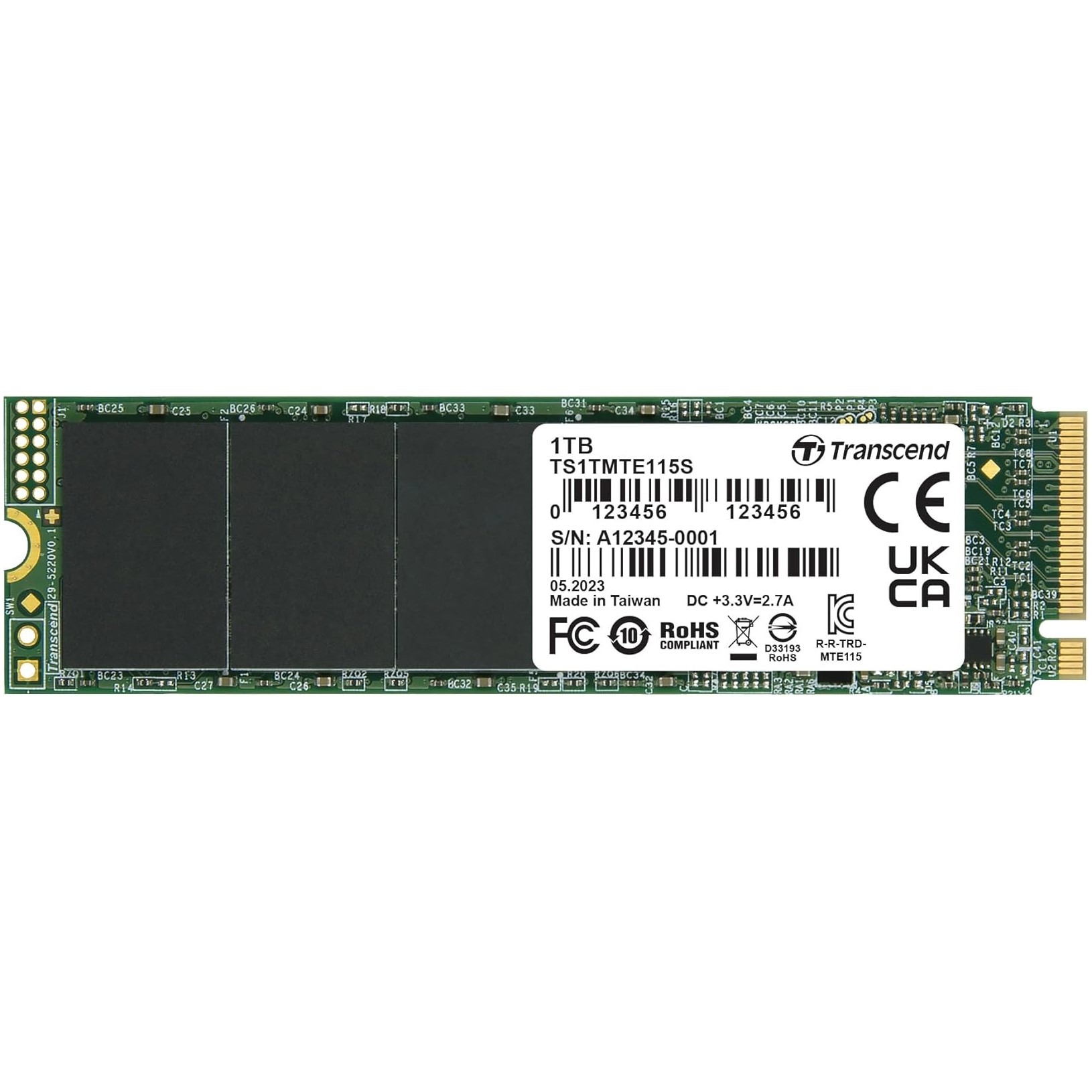 Transcend MTE115S 1TB Transcend MTE115S 1TB 2280 NVME Gen 3x4 - Image 1