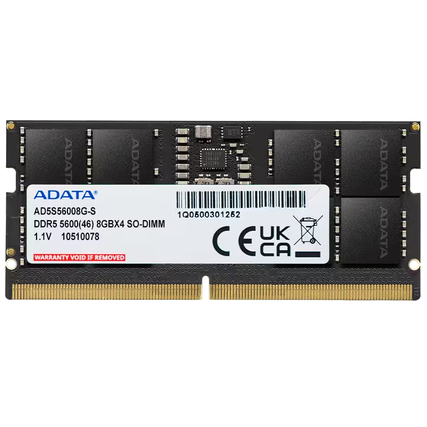 ADATA DDR5 5600 SO-DIMM Memory Module 8GB ADATA 8GB 5600 DDR5 LAPTOP SO-DIMM Memory Module - Image 1