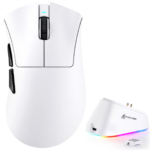 ATTACK SHARK V3PRO Ultra-Light Tri-Mode Gaming Mouse with Charging Dock White