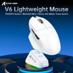 ATTACK SHARK V6 Ultra-Light Tri-Mode Gaming Mouse White - Image 5