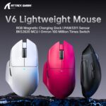 ATTACK SHARK V6 Ultra-Light Tri-Mode Gaming Mouse Black - Image 4
