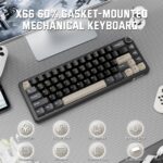 ATTACK SHARK X66 Wireless Mechanical Keyboard with Side Printed PBT Keycaps Starry Black - Image 3