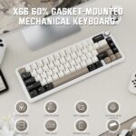 ATTACK SHARK X66 Wireless Mechanical Keyboard with Side Printed PBT Keycaps Cheese White - Image 3