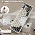 ATTACK SHARK X66 Wireless Mechanical Keyboard with Side Printed PBT Keycaps Cheese White - Image 9