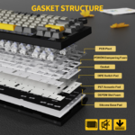 ATTACK SHARK X820 Ultra Tri-mode Gasket Mechanical Keyboard Black - Image 5