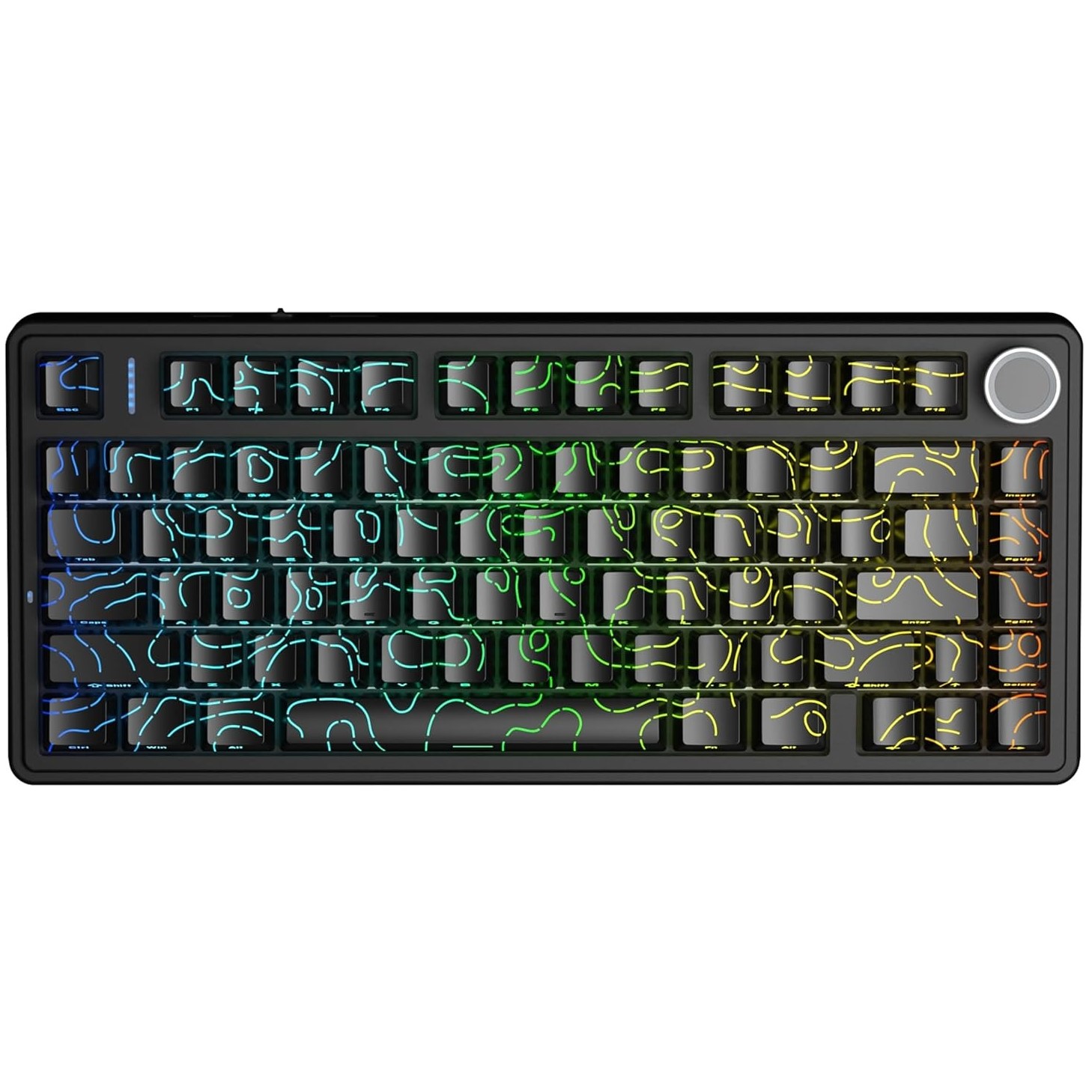AULA F75 75% Gasket Wireless Mechanical Keyboard Black Contour AULA F75 75% Gasket Wireless Mechanical Keyboard Black Contour Star Vector Switch - Image 1