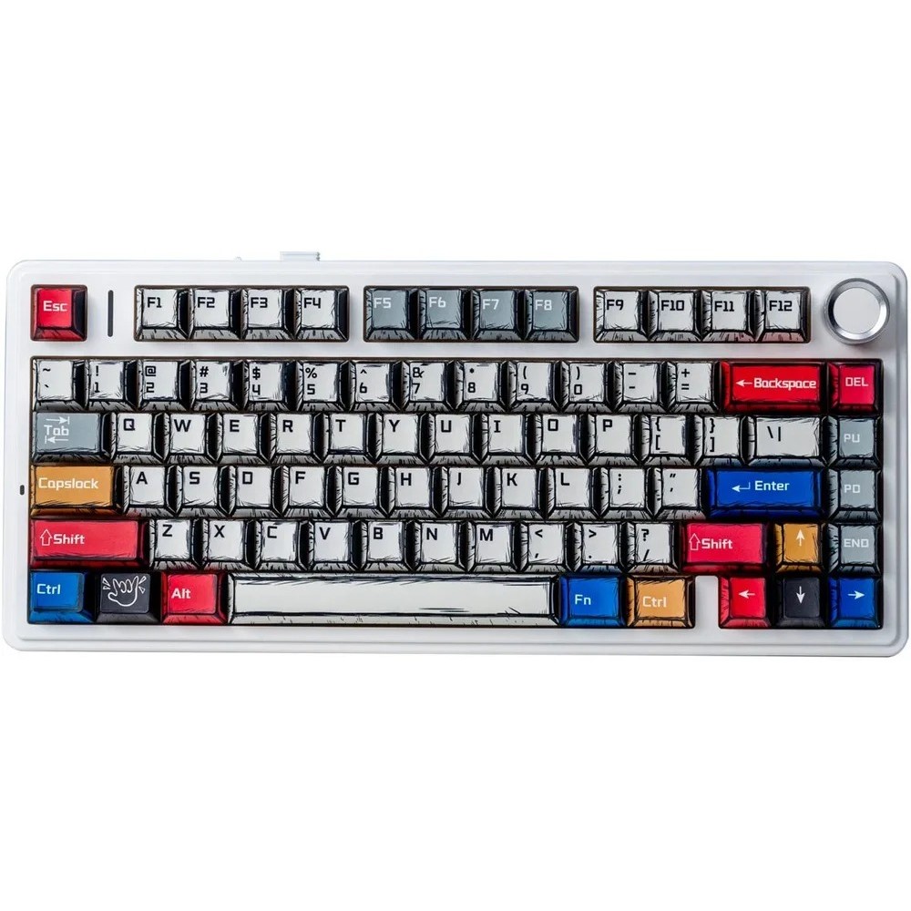 Aula F75 Wireless Mechanical Keyboard comix AULA F75 75% Gasket Wireless Mechanical Keyboard Comic keycap Reaper Switch - Image 1