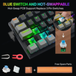 E-YOOSO Z-11 Black Gray Orange (Blue switch) RGB Gaming Keyboard - Image 9