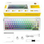 E-YOOSO Z-68 Gradient Gray (Silver wood switch) RGB Tri-Mode Mechanical Keyboard - Image 6