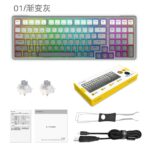 E-Yooso Z-99 Tri-Mode RGB 99-Keys Mechanical Keyboard Gradient Gray (Silver wood switch) RGB - Image 7