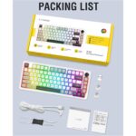E-Yooso Z-82 RGB 82-Keys Compact Tri-Mode White Gray Black (Silver wood switch) RGB  Mechanical Keyboard - Image 9