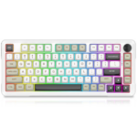 E-Yooso Z-82 RGB 82-Keys Compact Tri-Mode White Gray Black (Silver wood switch) RGB  Mechanical Keyboard
