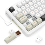 E-Yooso Z-82 RGB 82-Keys Compact Tri-Mode White Gray Black (Silver wood switch) RGB  Mechanical Keyboard - Image 4