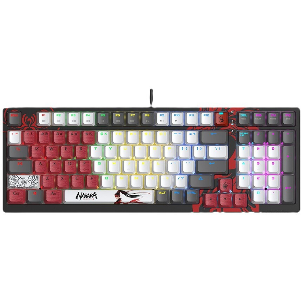 bloody-s98-naraka-mechanical-gaming-keyboard Bloody S98 BLMS Mechanical Gaming Keyboard 80% (98Keys) Compact Style BLMS Red Switch USB Naraka US Layout - Image 1