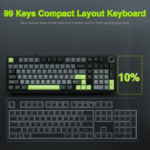 AULA F99 Pro Knob Mechanical Keyboard Black + Gray + Green Graywood Switch V3 - Image 5