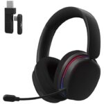 AULA G7 Pro Over-Ear PC Microphone Wireless Gaming Headset, Bluetooth / 2.4G / Wired Low-Latency ,USB 7.1 Sound Card Black