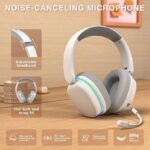 AULA G7 Pro Over-Ear PC Microphone Wireless Gaming Headset, Bluetooth / 2.4G / Wired Low-Latency ,USB 7.1 Sound Card White - Image 8