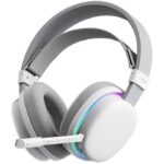 AULA G7 Over-Ear PC Microphone Wireless Gaming Headset, Bluetooth / 2.4G / Wired Low-Latency ,USB 7.1 Sound Card White - Image 2
