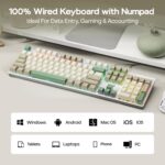AULA S500 Mechanical Keyboard White & Green Red switch - Image 3