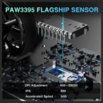 AULA SC680 Tri-Mode PAW3395 Sensor, Adjustable 26000 DPI Wireless Gaming Mouse Black - Image 5