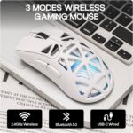Aula SC620 2.4G/USB-C/BT, Adjustable 12,000 DPI, PAW3311 Sensor Wireless Gaming Mouse White - Image 3