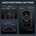 Aula SC620 2.4G/USB-C/BT, Adjustable 12,000 DPI, PAW3311 Sensor Wireless Gaming Mouse Black - Image 5
