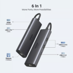 UGREEN 45000 USB-C To HDMI + 2*USB-A 3.2 + 1*USB 3.2 C + RJ45 + PD Power Converter USB-A&C 10Gbps & 4K@60Hz with PD 6 in 1 - Image 2