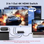 UGREEN 55857 HDMI Switch 3 in 1 Out 4K@60Hz with Remote for PS5 Xbox TV - Image 2