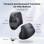 UGREEN 65042 Vertical Mouse Dual-Mode (BT 5.4 & USB 2.4G) Wireless Bluetooth Ergonomic Mouse - Image 11