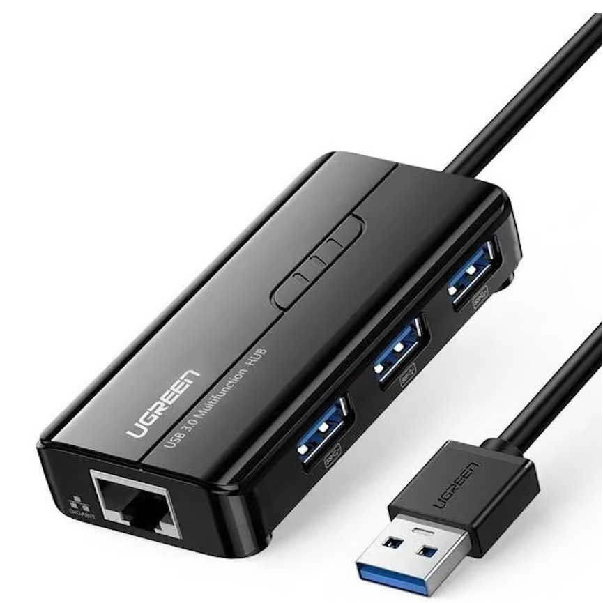 UGREEN - USB - 30-Hub-with-Gigabit-Ethernet-Adapter UGREEN 20265 USB 3.0 HUB with Gigabyte Ethernet Adapter - Image 1