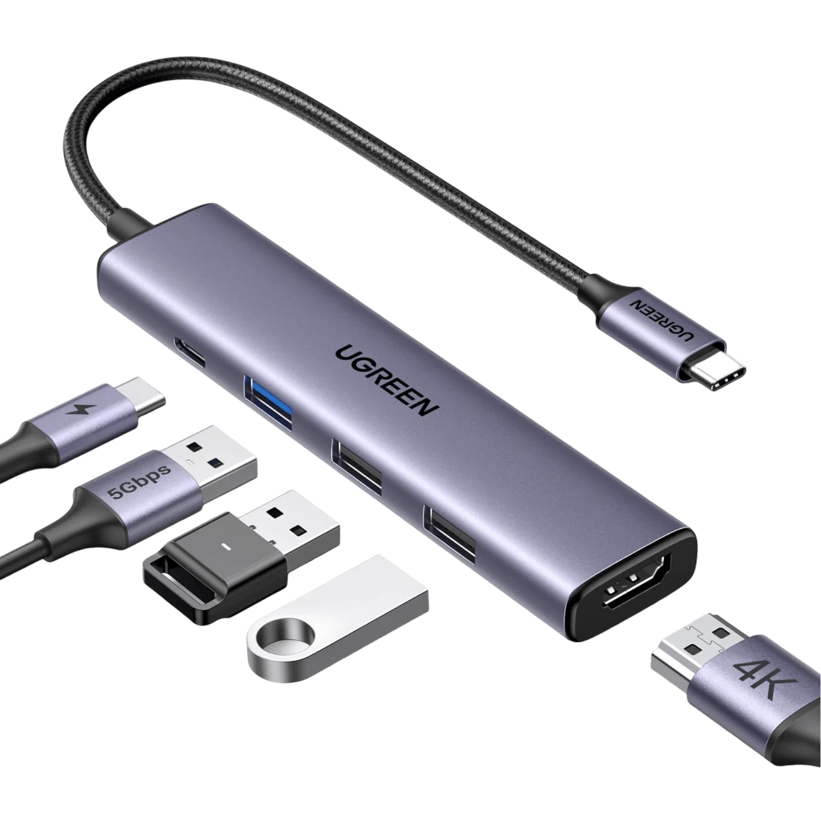 ugreen revodok-105-usb-c-hub-5-in-1-multiport-adapter-4k-hdmi UGREEN 15495 5-in-1 USB-C Hub - Image 1