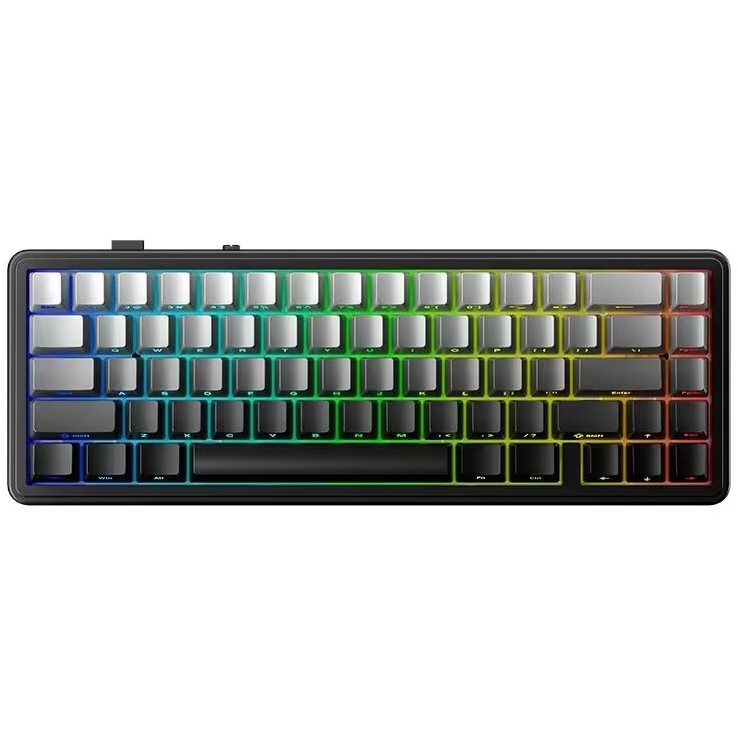 AULA F65 65% Wired & Wireless Hot-Swappable Mechanical Keyboard AULA F65 Gaming Keyboard Gradient Grey Side Engraved - Greywood Switch V3 - Image 1