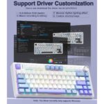 AULA F75 75% Wireless Mechanical Keyboard White + Blue + Purple - Star Vector Switch - Image 10